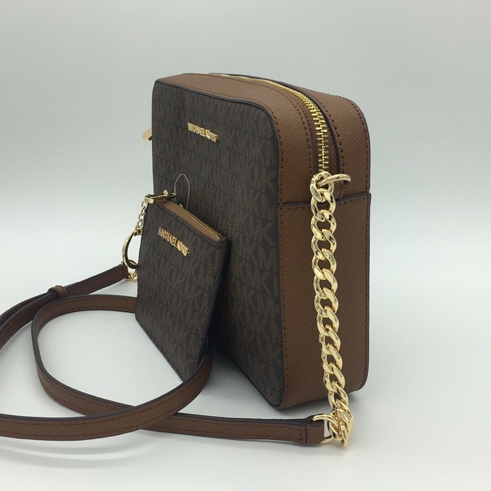 MICHAEL KORS LG EW CROSSBODY Bag&Coinpouch Brown - Picture 2 of 8